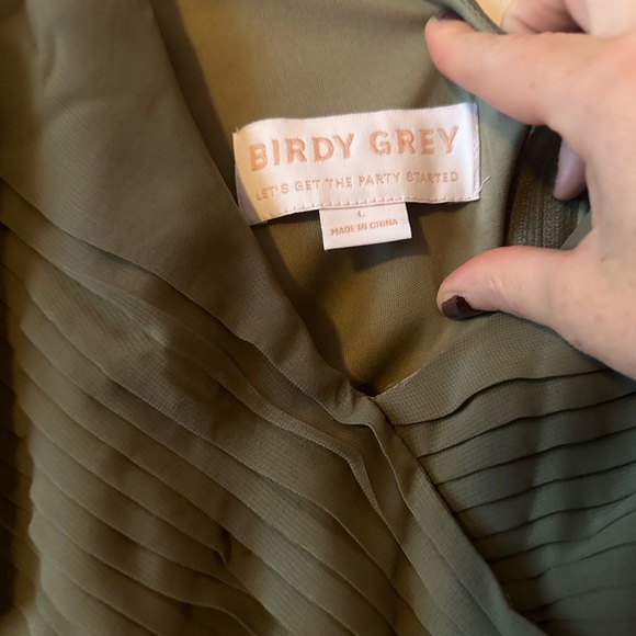 Birdy Grey chiffon bridesmaid dress, L, Moss green - Picture 4 of 4